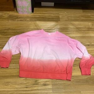 GAP Pink Crewneck Sweatshirt; size XL; cropped; never worn; look of tie dye